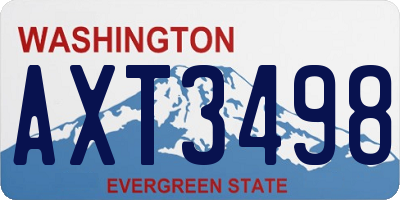 WA license plate AXT3498
