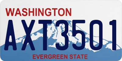 WA license plate AXT3501