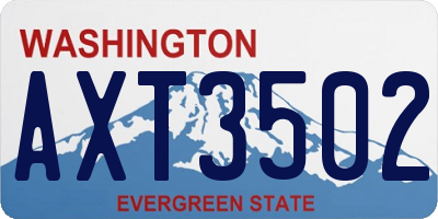 WA license plate AXT3502