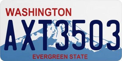 WA license plate AXT3503