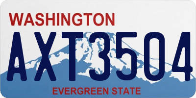 WA license plate AXT3504