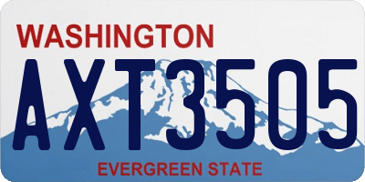 WA license plate AXT3505
