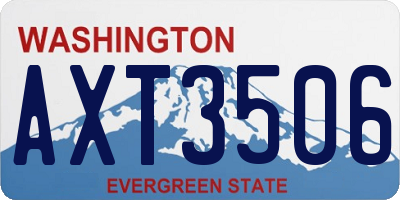 WA license plate AXT3506