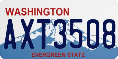 WA license plate AXT3508