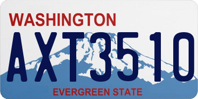 WA license plate AXT3510