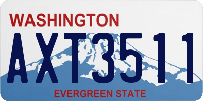 WA license plate AXT3511