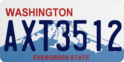 WA license plate AXT3512