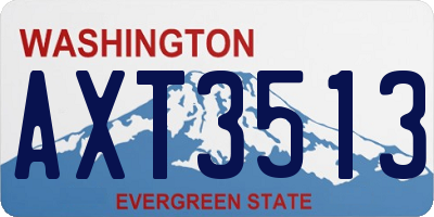 WA license plate AXT3513