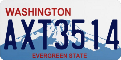 WA license plate AXT3514