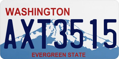 WA license plate AXT3515
