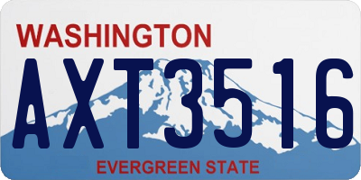 WA license plate AXT3516