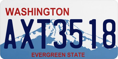 WA license plate AXT3518