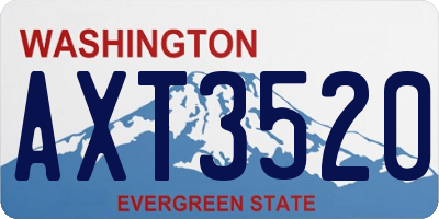 WA license plate AXT3520