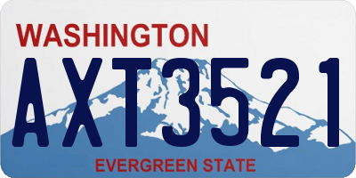 WA license plate AXT3521
