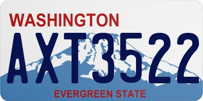 WA license plate AXT3522