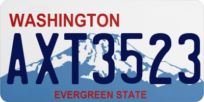 WA license plate AXT3523