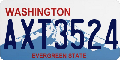 WA license plate AXT3524