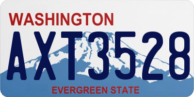 WA license plate AXT3528