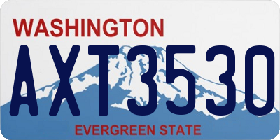 WA license plate AXT3530