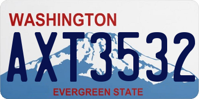 WA license plate AXT3532