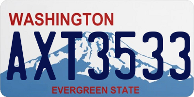 WA license plate AXT3533