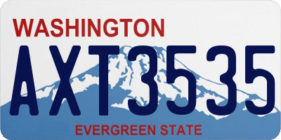 WA license plate AXT3535