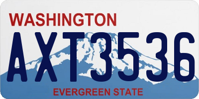 WA license plate AXT3536