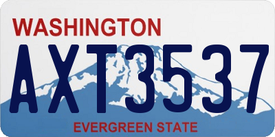 WA license plate AXT3537