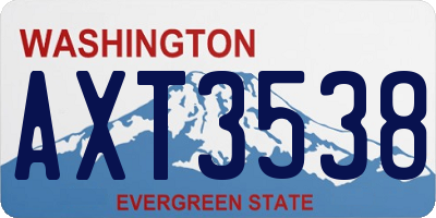 WA license plate AXT3538