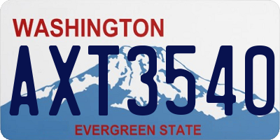 WA license plate AXT3540