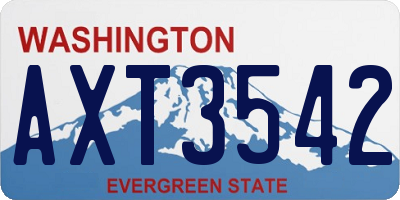 WA license plate AXT3542