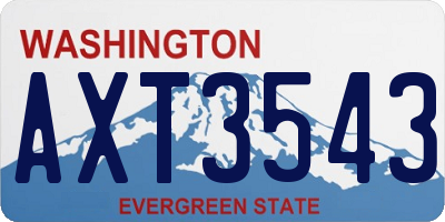 WA license plate AXT3543