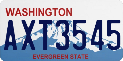 WA license plate AXT3545