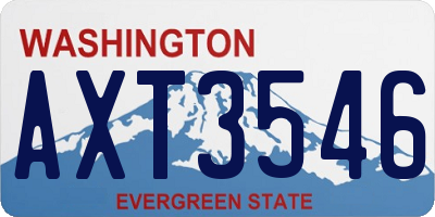WA license plate AXT3546