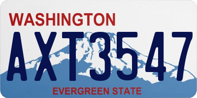 WA license plate AXT3547