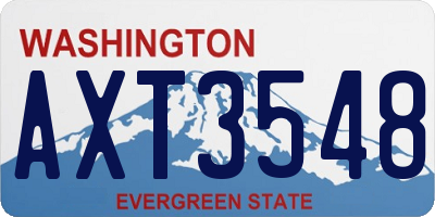 WA license plate AXT3548