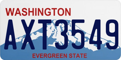 WA license plate AXT3549