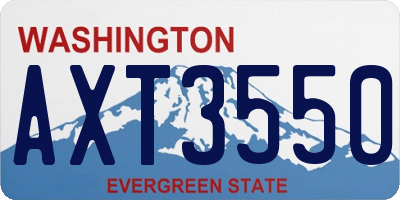 WA license plate AXT3550