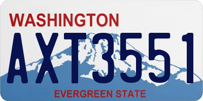 WA license plate AXT3551