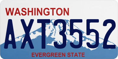 WA license plate AXT3552