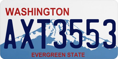 WA license plate AXT3553