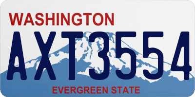WA license plate AXT3554