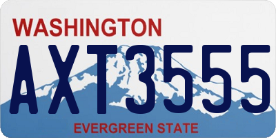 WA license plate AXT3555
