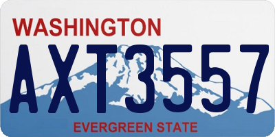 WA license plate AXT3557
