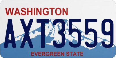 WA license plate AXT3559