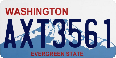 WA license plate AXT3561