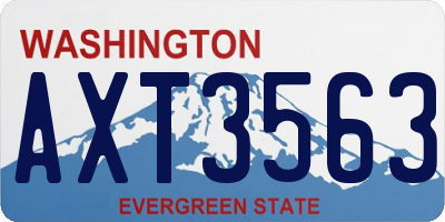 WA license plate AXT3563