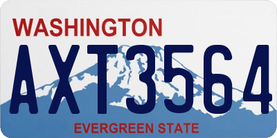 WA license plate AXT3564
