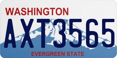 WA license plate AXT3565