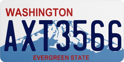 WA license plate AXT3566